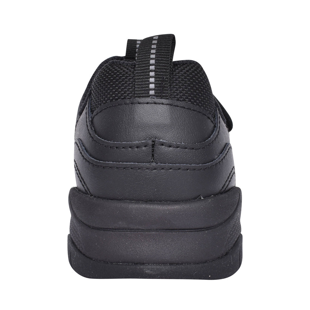Boys Clowdersprint Black Leather Velcro Shoe In Kids F Fit