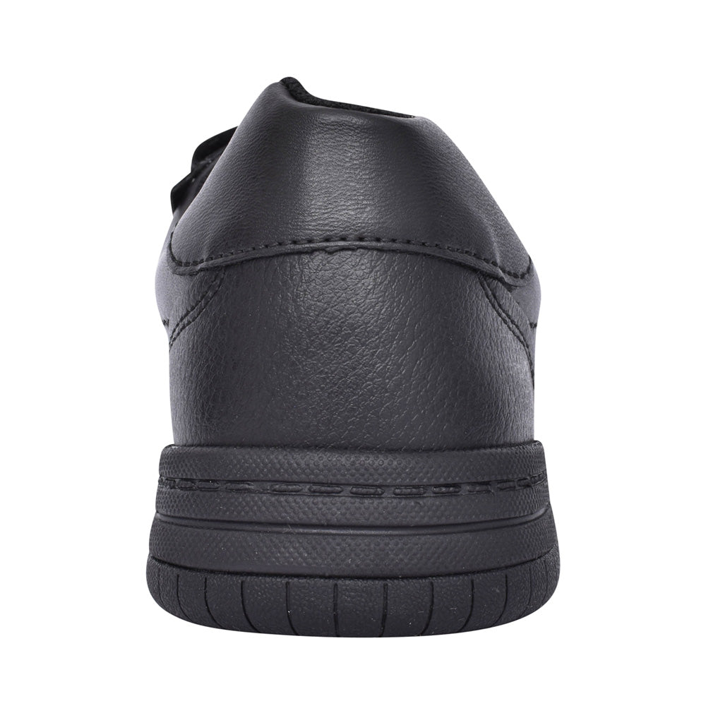 Boys Black Leather Velcro Shoe In Kids G Fit