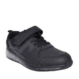 Boys Spark Beam Black Leather Trainer In Kids F Fit