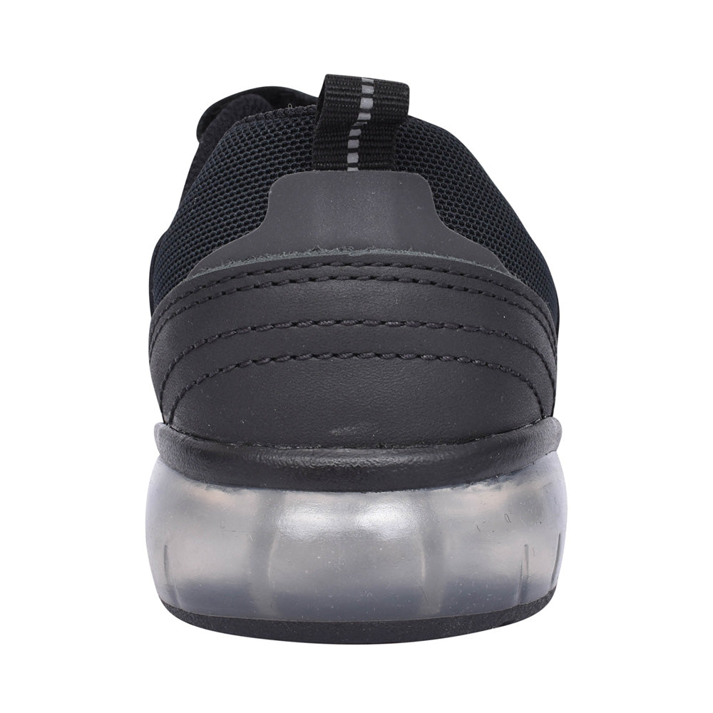 Boys Spark Beam Black Leather Trainer In Kids F Fit