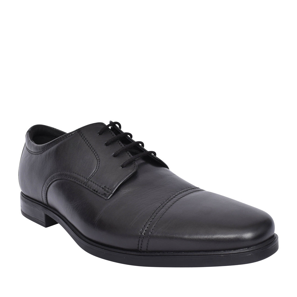 Mens Howard Cap Leather H-fit Shoe In Blk Leather