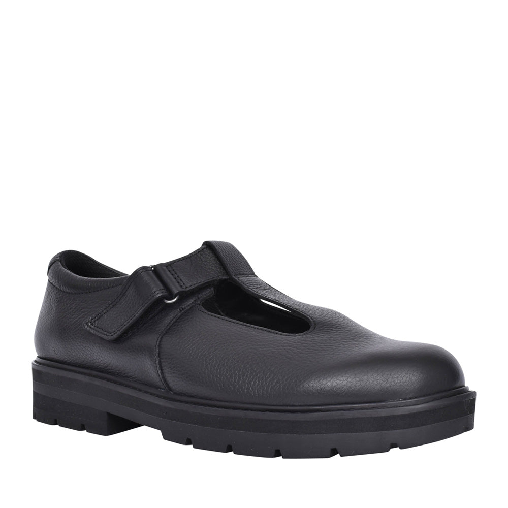Girls Prague Brill Black Leather Shoe In Kids G Fit