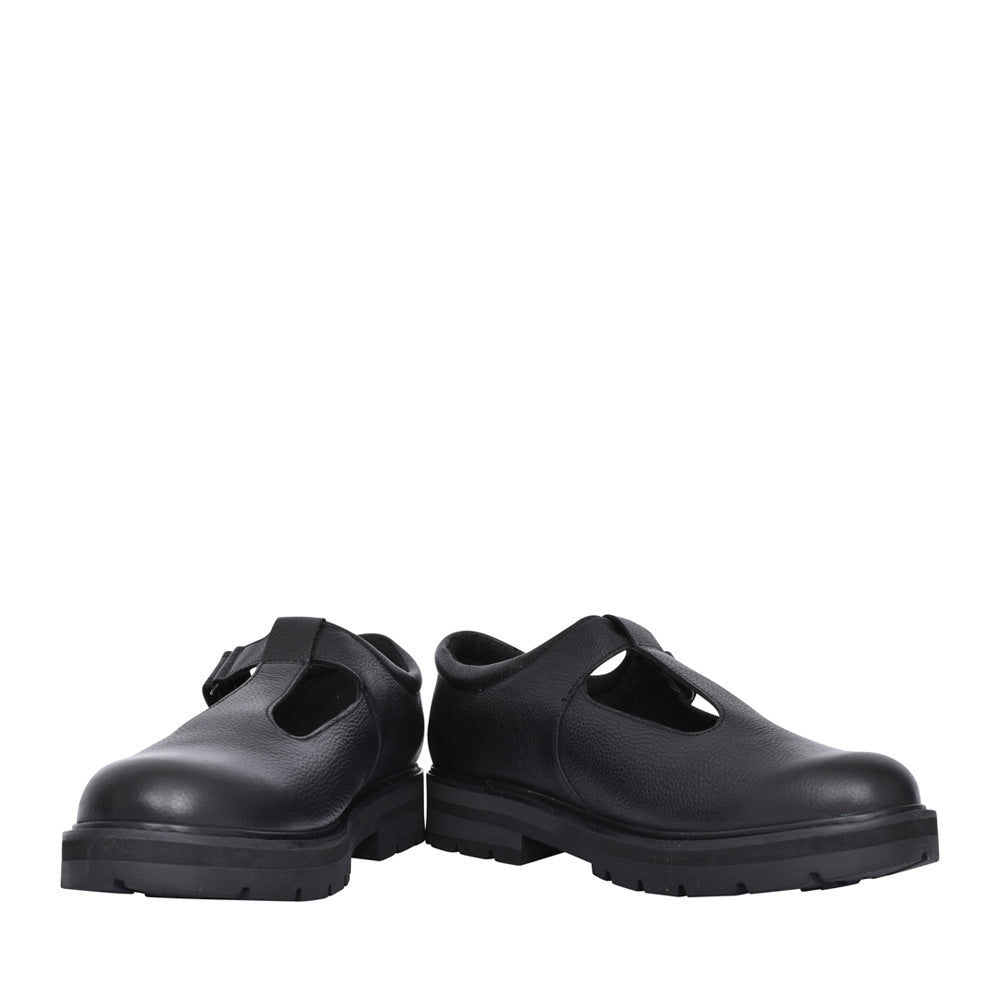 Girls Prague Brill Black Leather Shoe In Kids G Fit