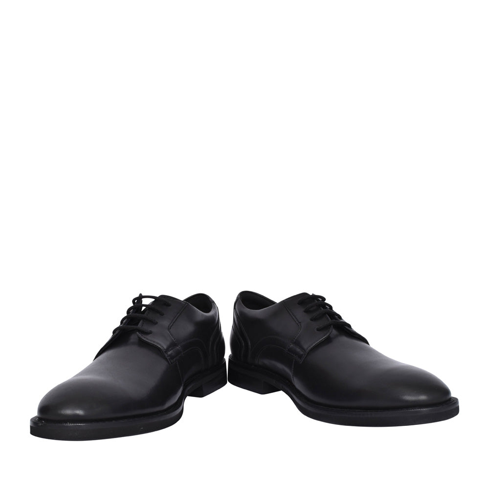 Mens Un Hugh Lace Leather G-fit Shoe In Blk Leather