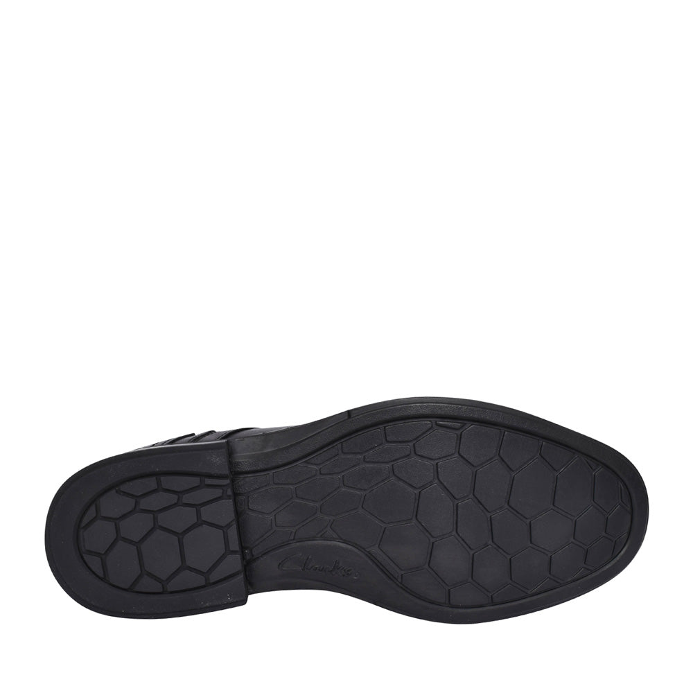 Mens Un Hugh Lace Leather G-fit Shoe In Blk Leather