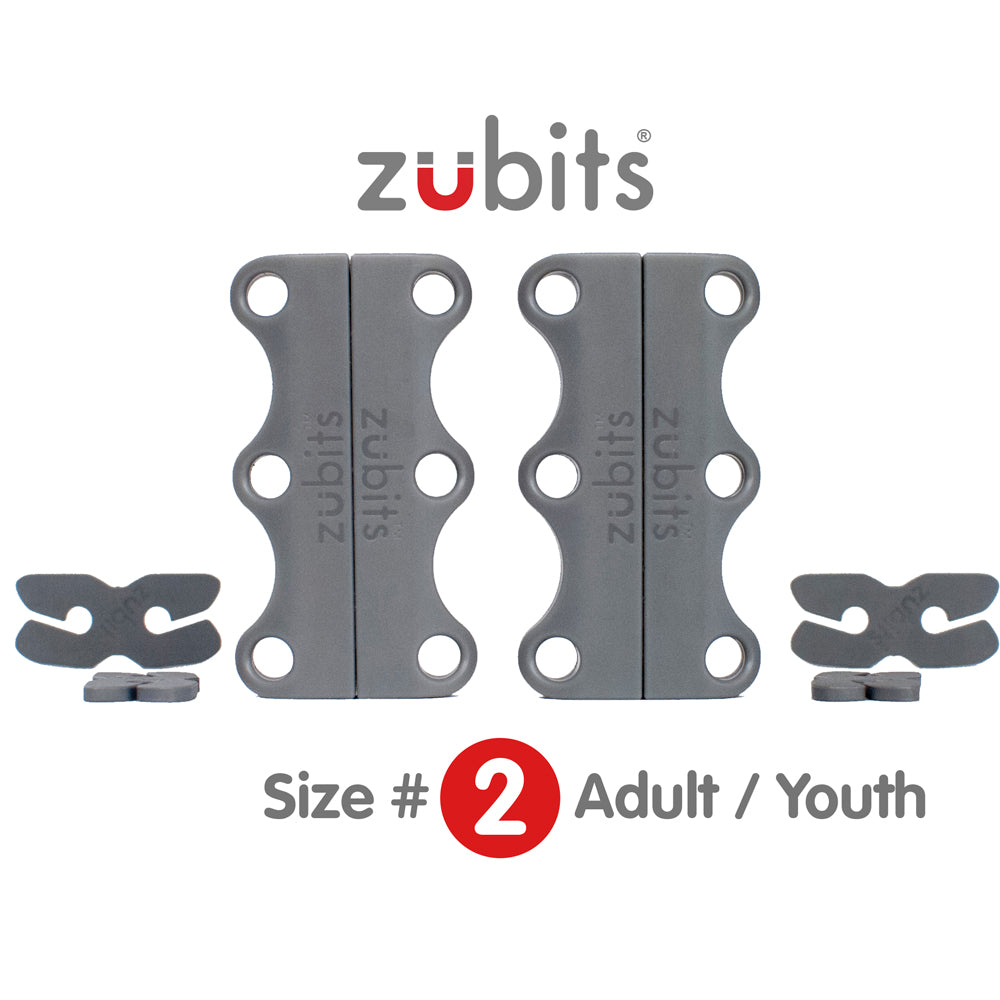 Zubits Medium Strength Magnetic Laces In Grey