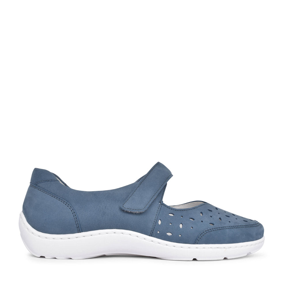 Ladies 496325 Henni Velcro Shoe In Denim