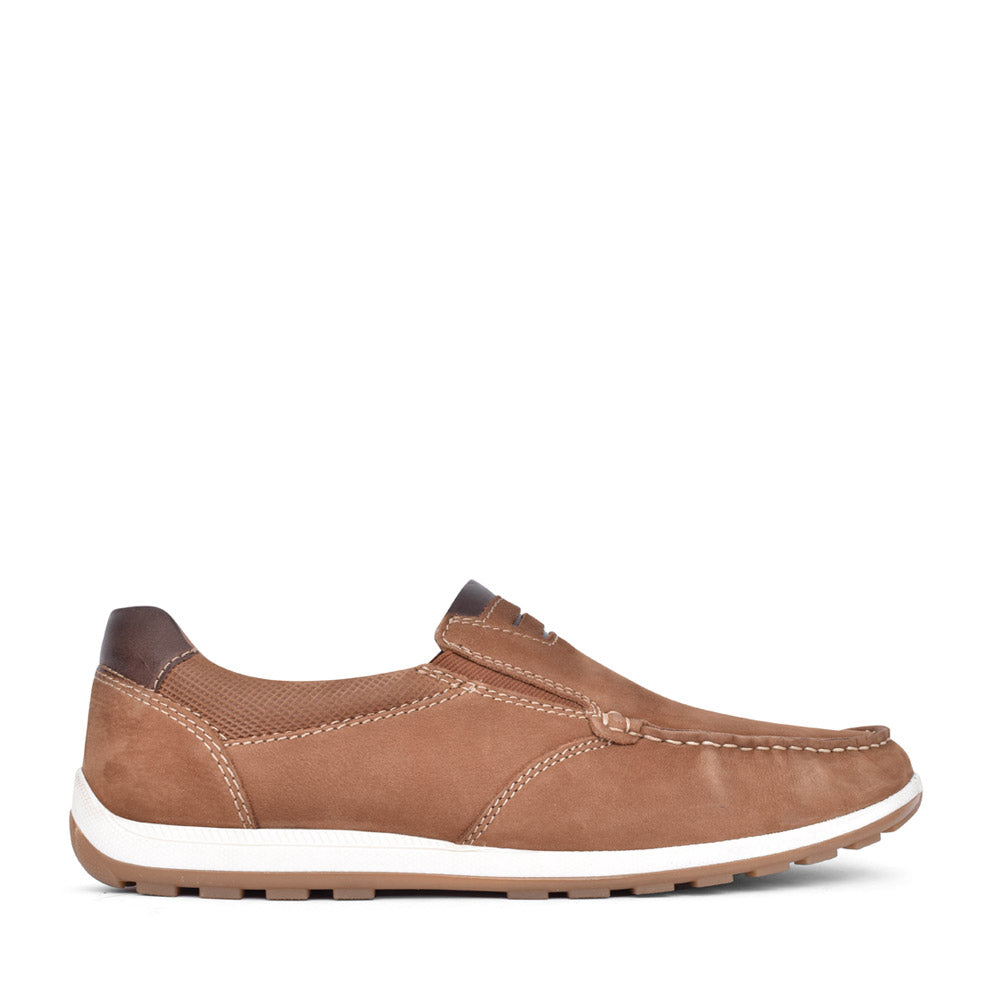 Mens Sage Slip On Shoe In Chestnut