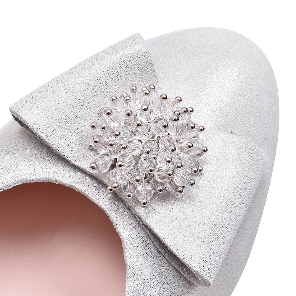 Ladies 3047 Low Heel Court Shoe In Grey