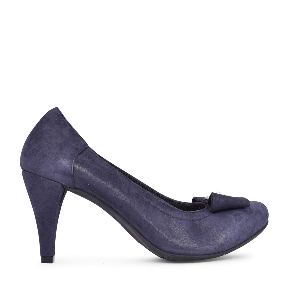 Ladies 4012 Medium Heel Court Shoe In Navy