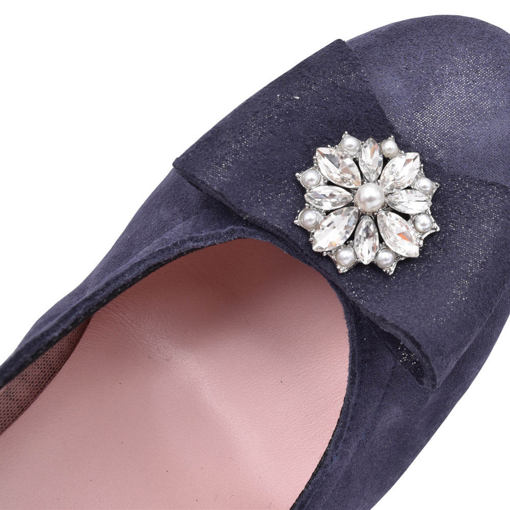 Ladies 4012 Medium Heel Court Shoe In Navy