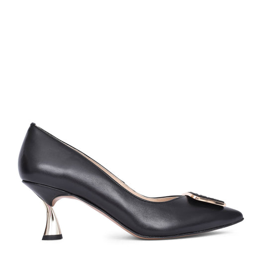 Ladies 7946 Low Heel Court Shoe In Black