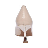Ladies 7946 Low Heel Court Shoe In Beige