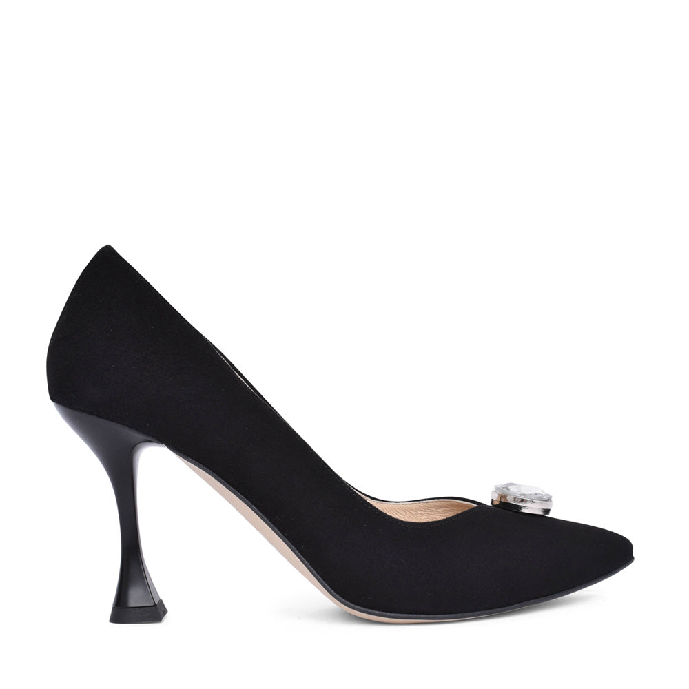 Ladies 7975 High Heel Court Shoe In Black