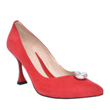 Ladies 7975 High Heel Court Shoe In Red