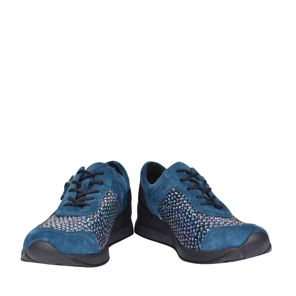 Ladies 939h01 H-clara Laced Trainer In Blue