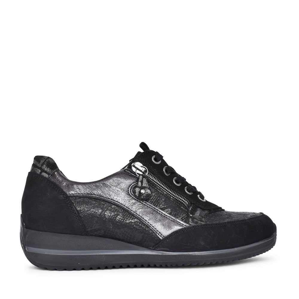 Ladies 98009 Himona Laced Trainer In Black