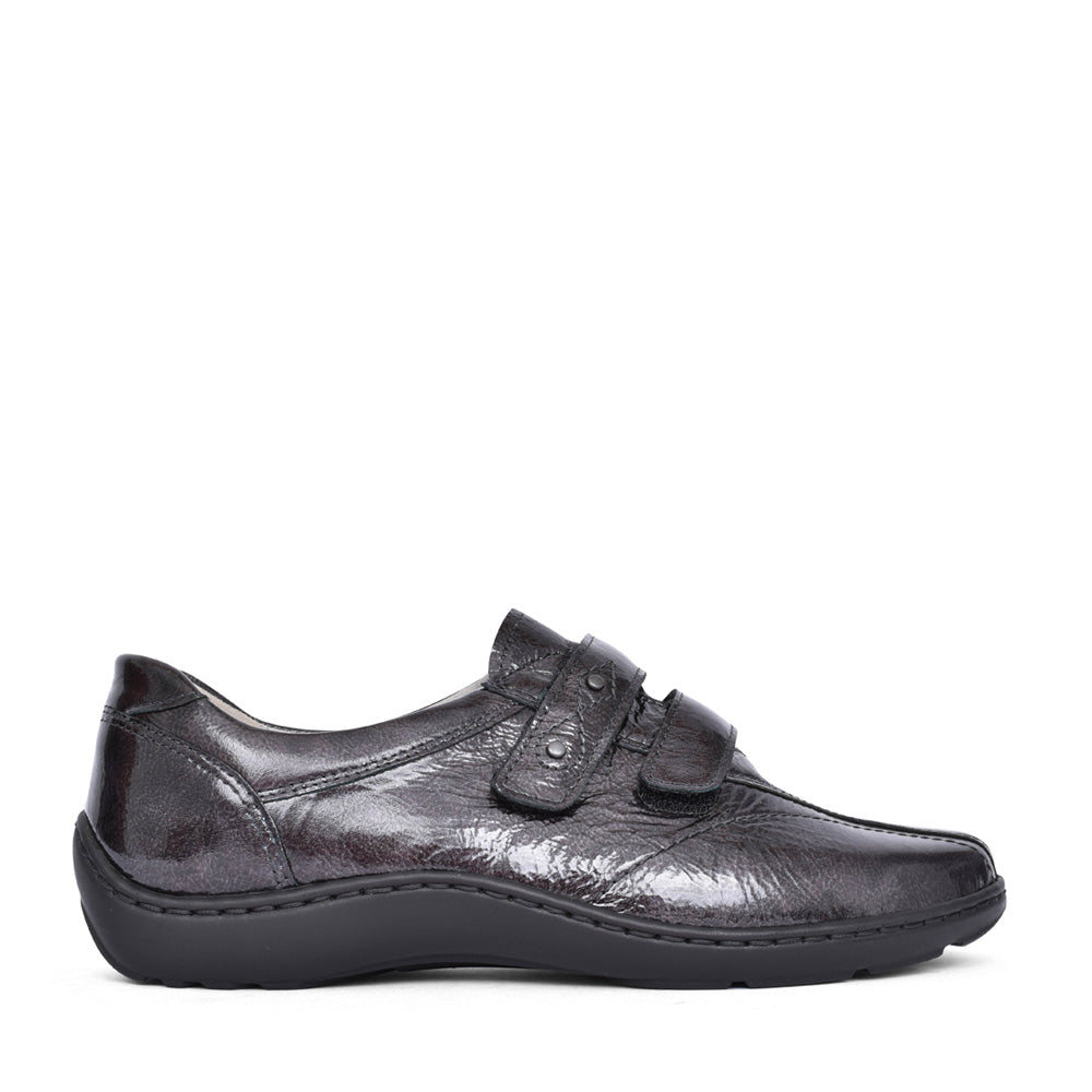 Ladies 496301 Henni Velcro Shoe In Charcoal
