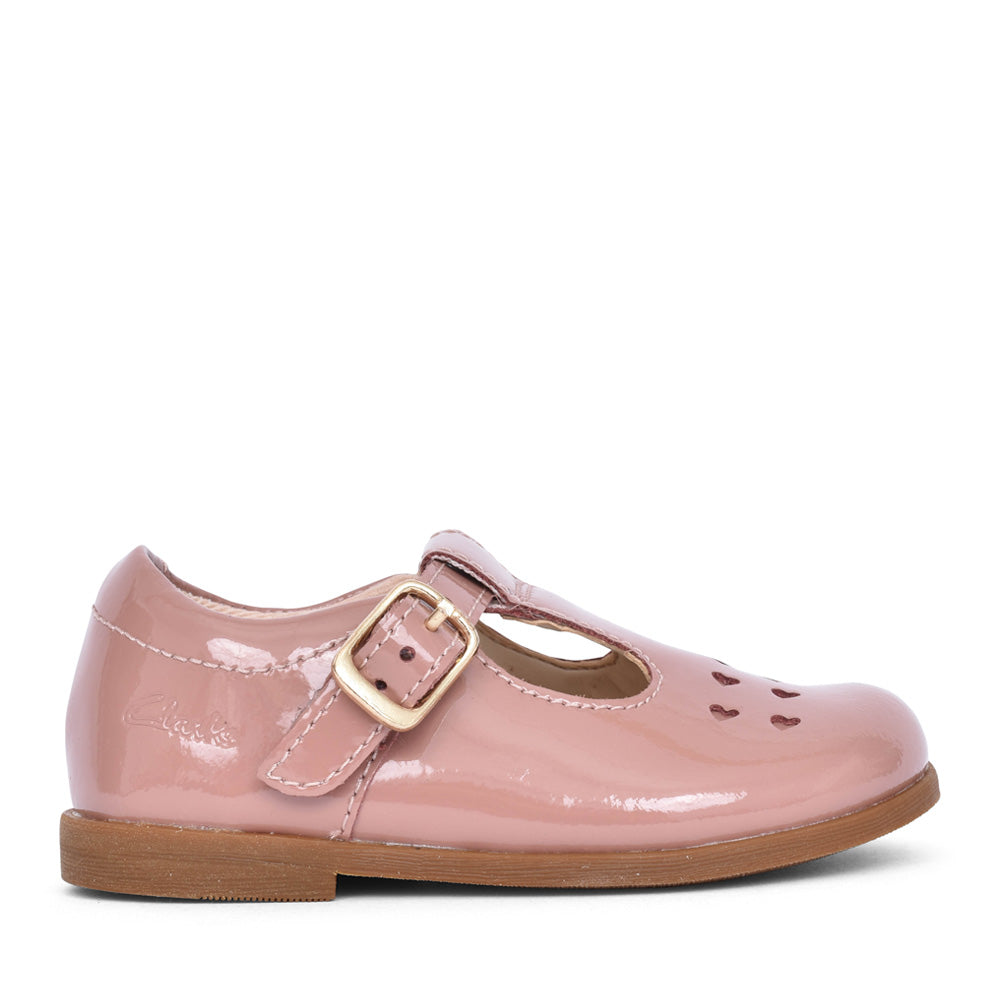 Girls Drew Play Pink Patent T-bar Shoe In Kids F Fit