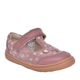 Girls Flash Mouse Dusty Pink Leather T-bar Shoe In Kids G Fit
