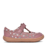 Girls Flash Mouse Dusty Pink Leather T-bar Shoe In Kids H Fit