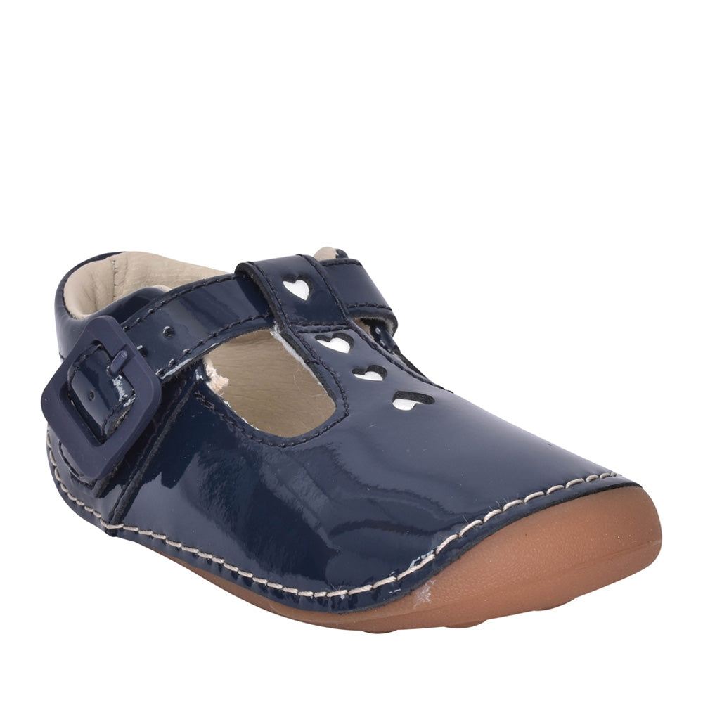 Girls Tiny Beat Navy Patent Shoe In Kids H Fit