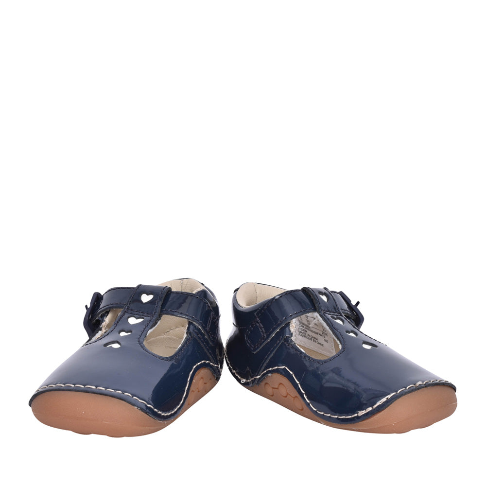 Girls Tiny Beat Navy Patent Shoe In Kids H Fit