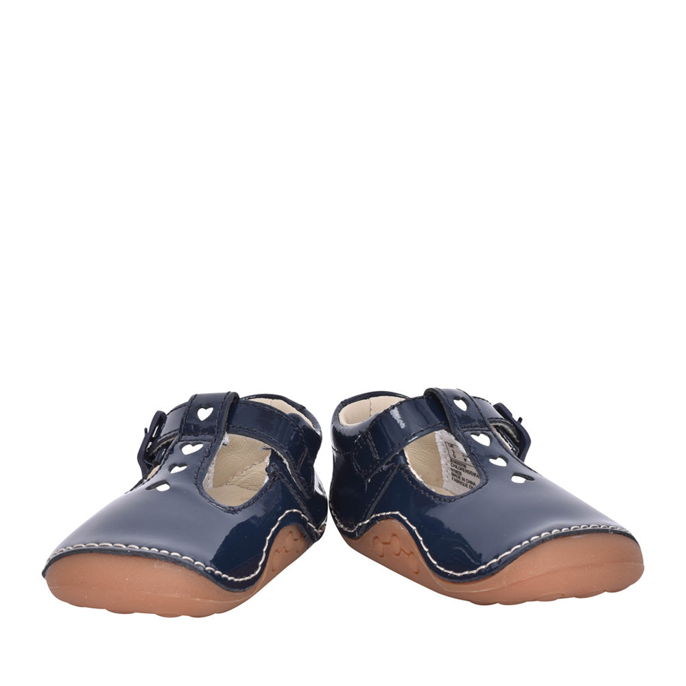 Girls Tiny Beat Navy Patent Shoe In Kids H Fit