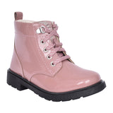 Girls Astrol Lace Pink Patent Boot In Kids F Fit