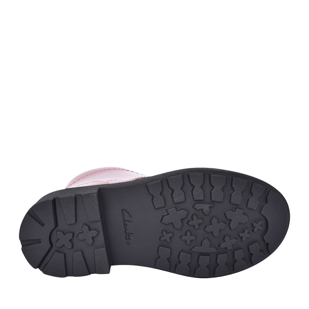 Girls Astrol Lace Pink Patent Boot In Kids F Fit