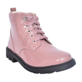 Girls Astrol Lace Pink Patent Boot In Kids F Fit