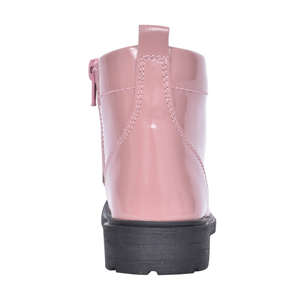 Girls Astrol Lace Pink Patent Boot In Kids F Fit