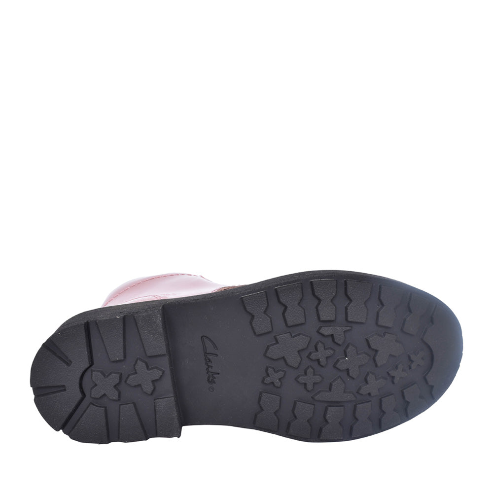 Girls Astrol Lace Pink Patent Boot In Kids F Fit