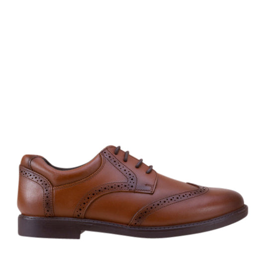 Boys Tom Leather Laced Brogue In Brown