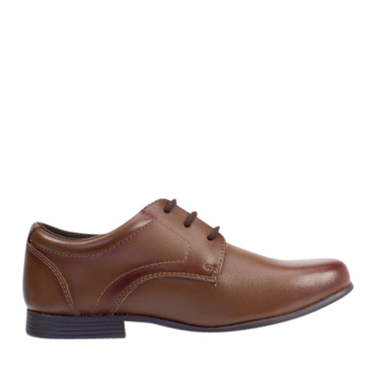 Boys Bedford Leather Laced Shoe In Brown