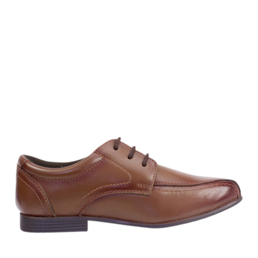 Boys Finn Leather Laced Shoe In Brown