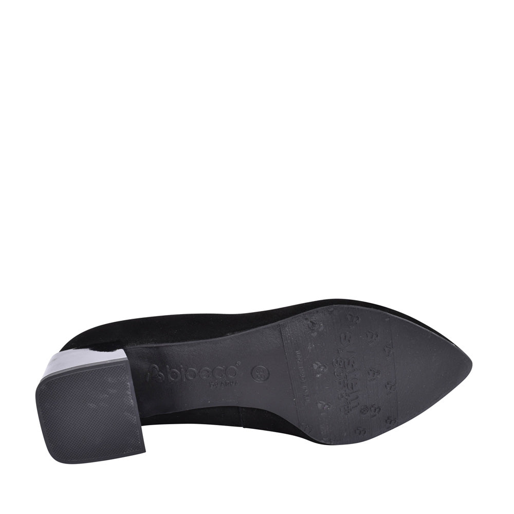 Ladies 6133 G-fit Low Block Heel Court Shoe In Black