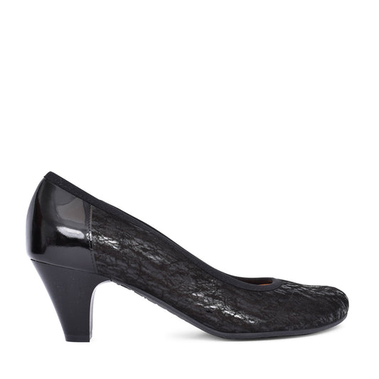 Ladies 6299 G-fit Low Heel Court Shoe In Black