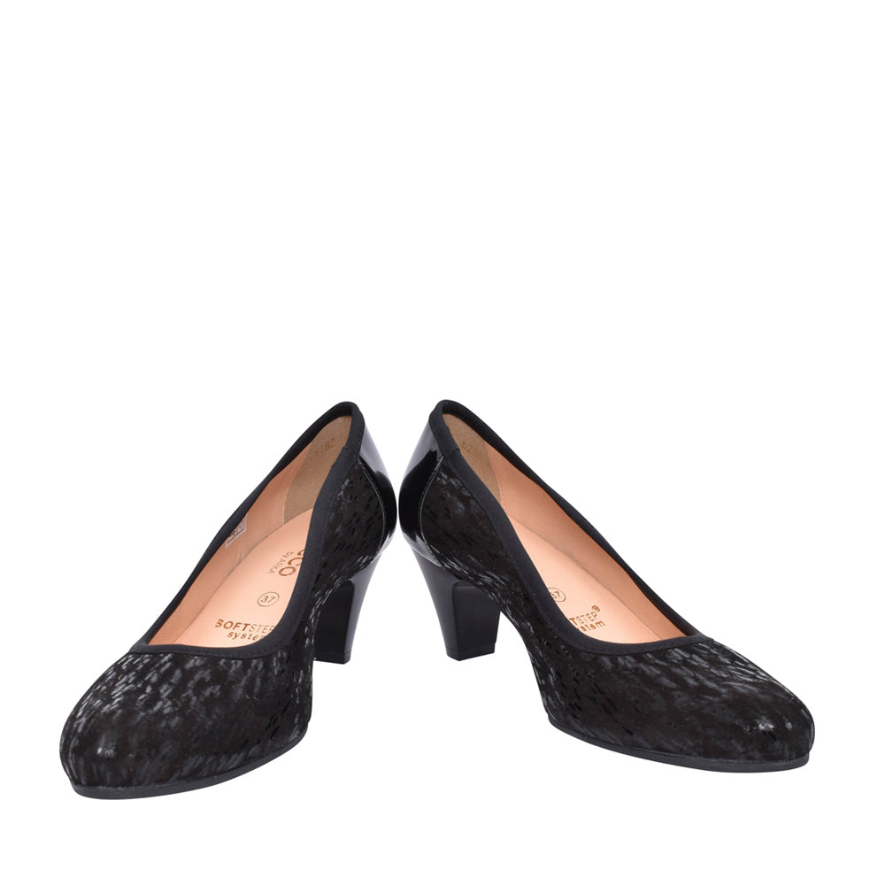 Ladies 6299 G-fit Low Heel Court Shoe In Black
