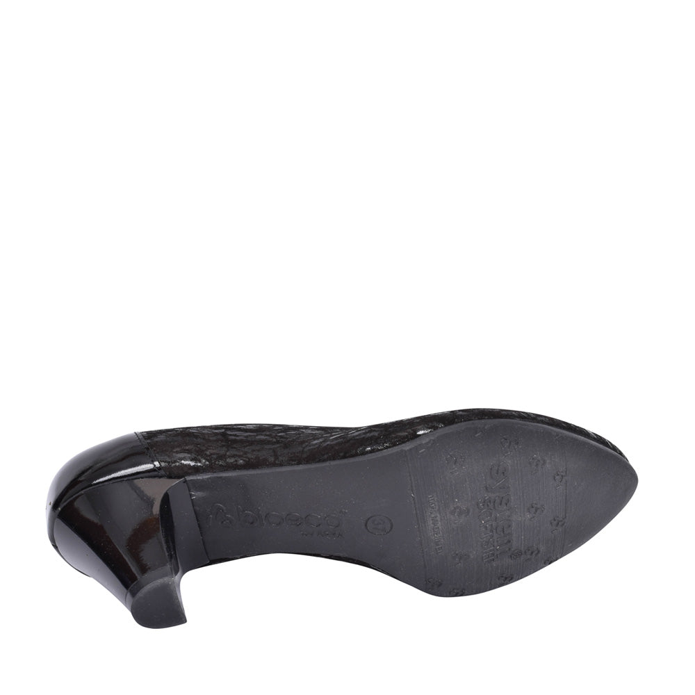 Ladies 6299 G-fit Low Heel Court Shoe In Black
