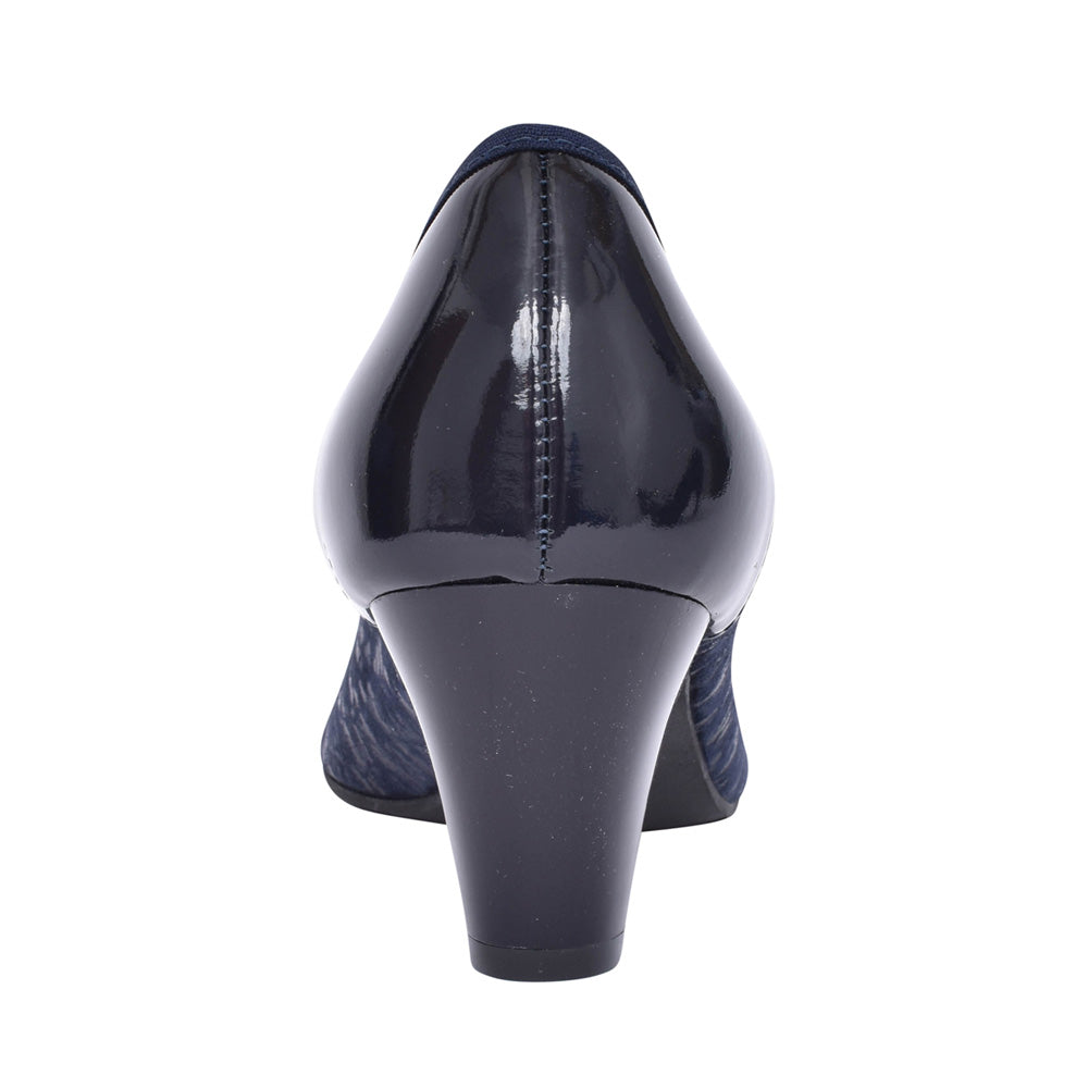 Ladies 6299 G-fit Low Heel Court Shoe In Navy