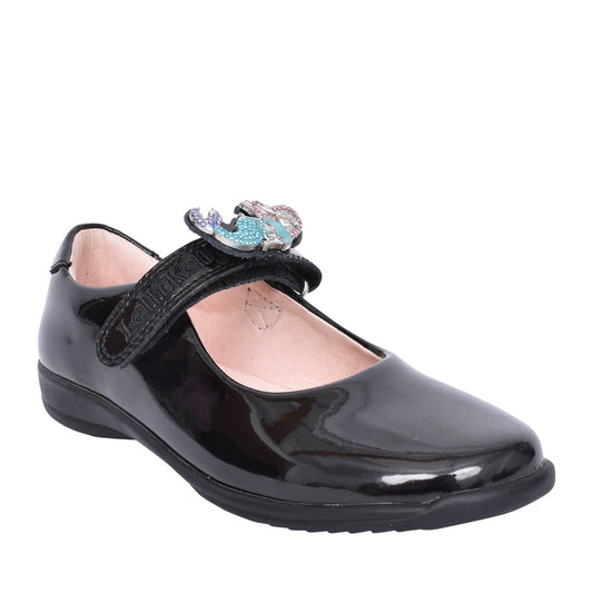 Girls Lk8111 Maribella 2 Velcro Shoe In Blk Patent
