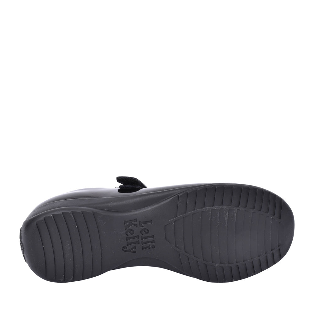 Girls Lk8111 Maribella 2 Velcro Shoe In Blk Patent