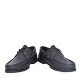 Unisex Admirals Leather Boat Shoe In Black