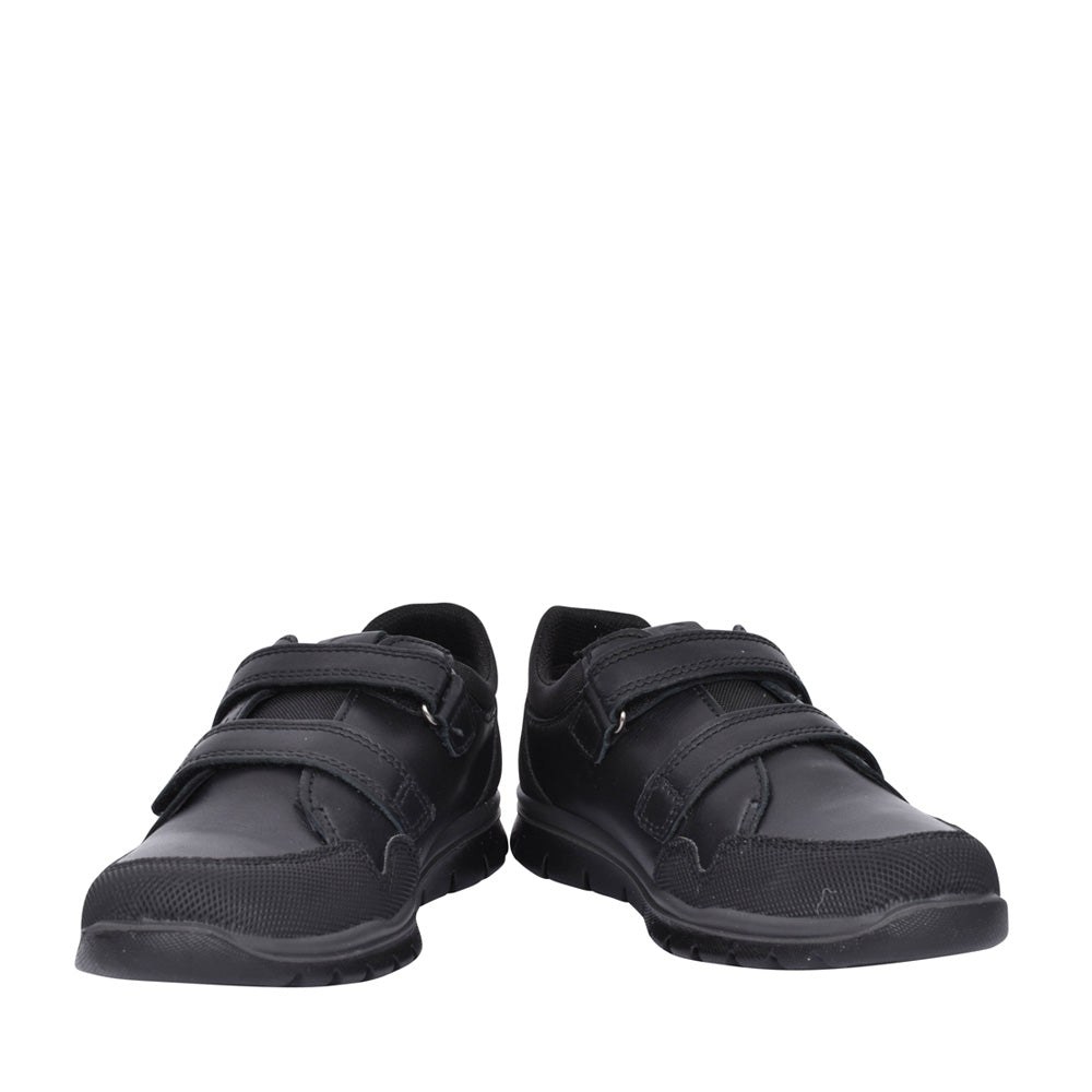 Boys 6395600 Leather Velcro Shoe In Blk Leather