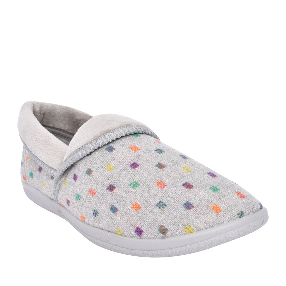 Ladies Mellow Fold Slipper In Grey