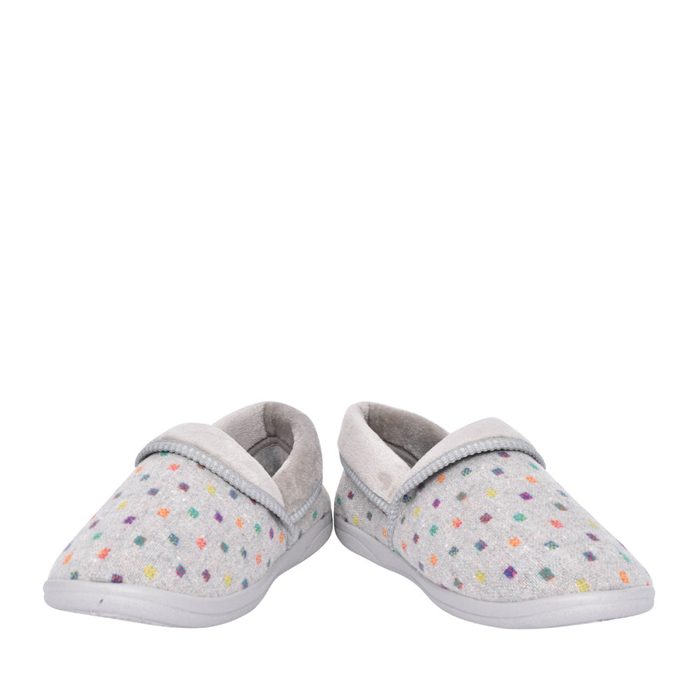 Ladies Mellow Fold Slipper In Grey