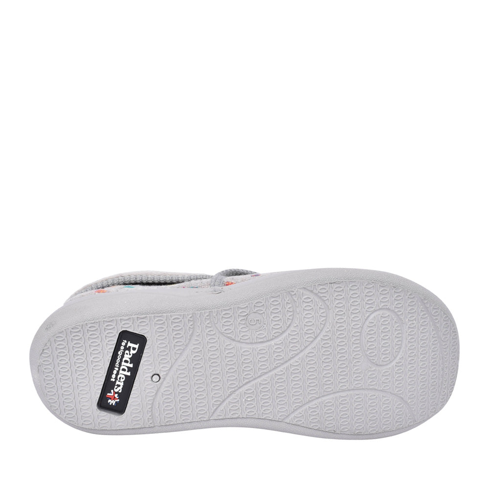 Ladies Mellow Fold Slipper In Grey