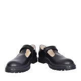 Girls Lea G3140113 Leather T-bar Shoe In Blk Leather