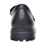 Girls Lea G3140113 Leather T-bar Shoe In Blk Leather